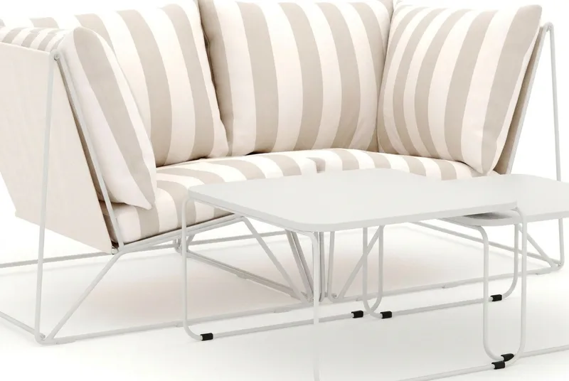 Usteryd utendørs rett 2-seters sofa - Beige/Stripete - Hage - Utemiljø - Veranda & terrasse - Verandamøbler