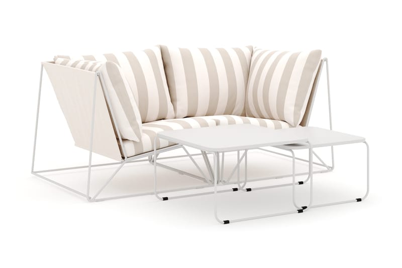 Usteryd utendørs rett 2-seters sofa - Beige/Stripete - Hagemøbler - Loungemøbler - Lounge sofa