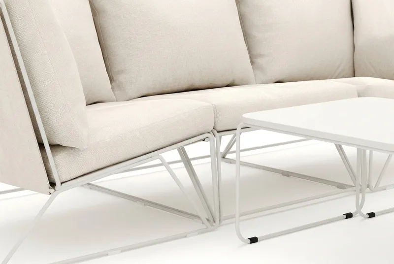 Usteryd utendørs rett 3-seters sofa - Beige/Beige - Hagemøbler - Loungemøbler - Lounge sofa