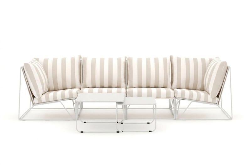 Usteryd utendørs rett 4-seters sofa - Beige/Stripet - Hagemøbler - Loungemøbler - Sofagruppe utendørs