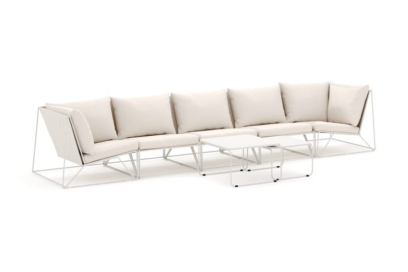 Usteryd utendørs rett 5-seters sofa, Beige/Beige