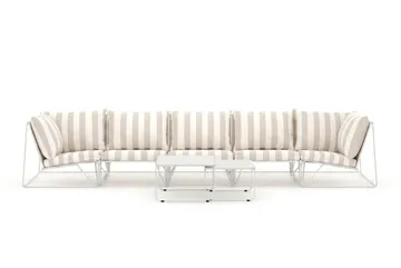 Usteryd utendørs rett 5-seters sofa - Beige/Stripet - Hagemøbler - Loungemøbler - Sofagruppe utendørs