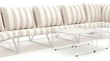 Usteryd utendørs rett 5-seters sofa - Beige/Stripet - Hagemøbler - Loungemøbler - Sofagruppe utendørs