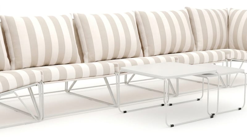 Usteryd utendørs rett 5-seters sofa - Beige/Stripet - Hagemøbler - Loungemøbler - Sofagruppe utendørs