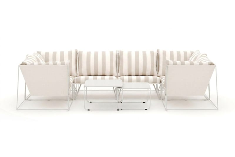 Usteryd utendørs U-sofa 6-seters med lukket avslutning - Beige/Striped - Hagemøbler - Loungemøbler - Sofagruppe utendørs