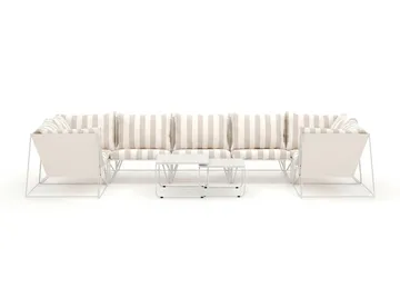 Usteryd utendørs U-sofa 7-seters med lukket avslutning - Beige/Striped - Hagemøbler - Loungemøbler - Sofagruppe utendørs