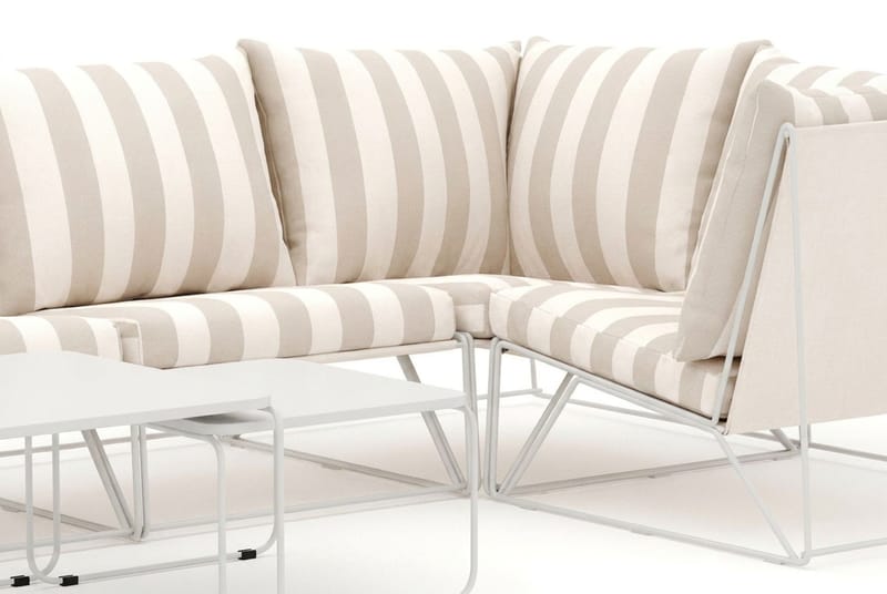 Usteryd utendørs U-sofa 7-seters med lukket avslutning - Beige/Striped - Hage - Utemiljø - Veranda & terrasse - Verandamøbler
