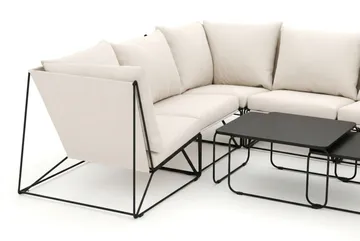 Usteryd utendørs U-sofa 8-seters med lukket avslutning - Svart/Beige - Hagemøbler - Loungemøbler - Sofagruppe utendørs