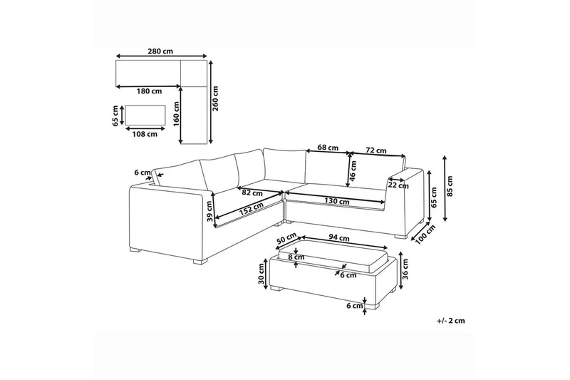 Utegruppe Rinella - Hagemøbler - Loungemøbler - Lounge sofa