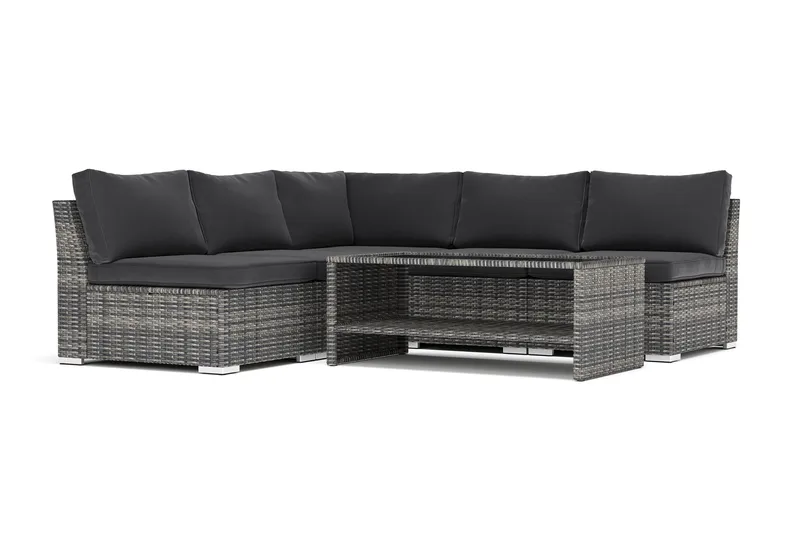 Wisconsin utendørs hjørnesofa 5-seter vendbar med åpen avslutning, Grå
