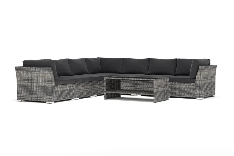 Wisconsin utendørs hjørnesofa 7-seter vendbar, Grå