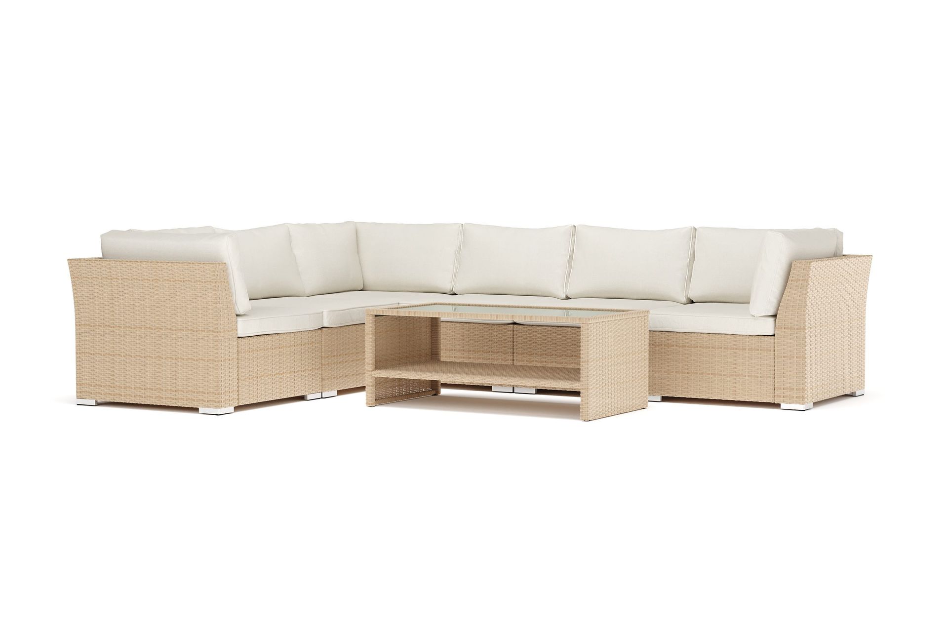 Wisconsin utendørs L-sofa 6-seter vendbar - Beige