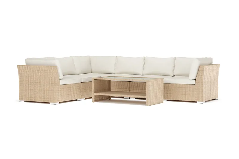 Wisconsin utendørs L-sofa 6-seter vendbar, Beige
