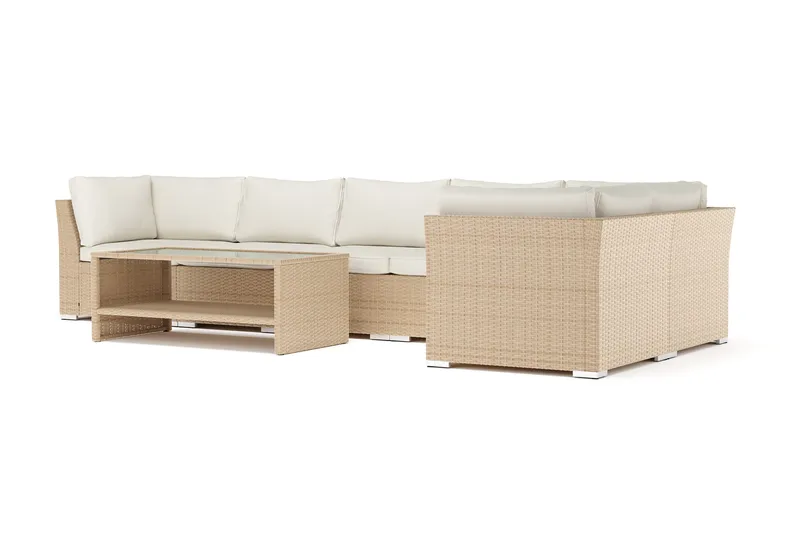 Wisconsin utendørs L-sofa 6-seters vendbar, Beige
