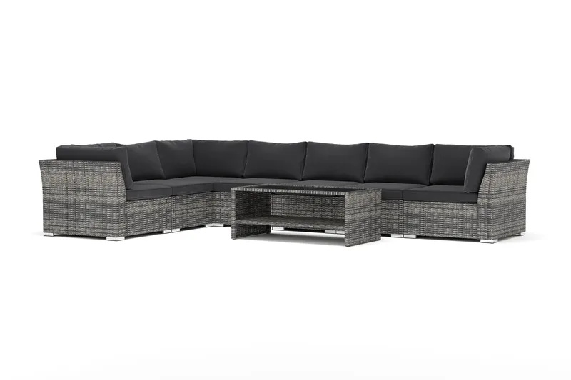 Wisconsin utendørs L-sofa 7-seter vendbar, Grå