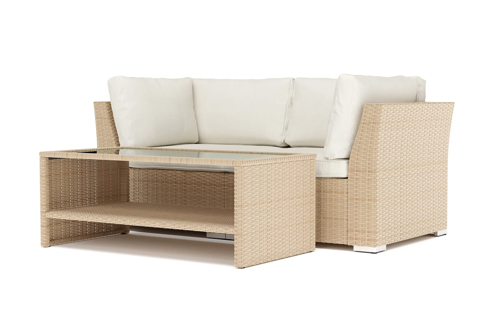 Wisconsin utendørs rett 2-seters sofa - Beige