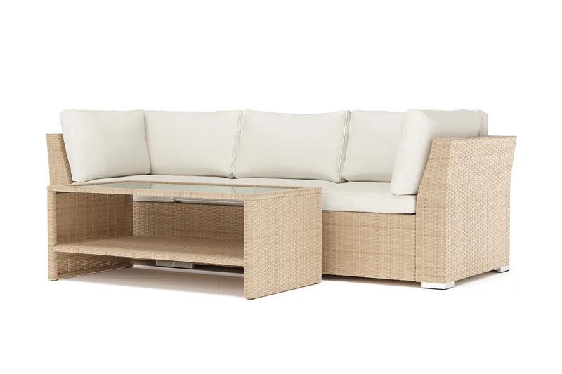 Wisconsin utendørs rett 3-seters sofa - Beige - Hagemøbler - Loungemøbler - Lounge sofa