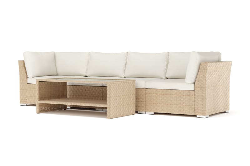 Wisconsin utendørs rett 4-seters sofa - Beige - Hagemøbler - Loungemøbler - Lounge sofa