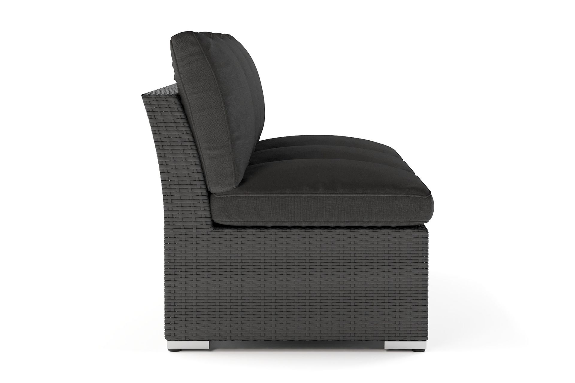 Wisconsin Premium Loungesofa Utendørs uten Armlener 3-seter Kunstrotting - Svart - Hagemøbler - Loungemøbler - Lounge sofa