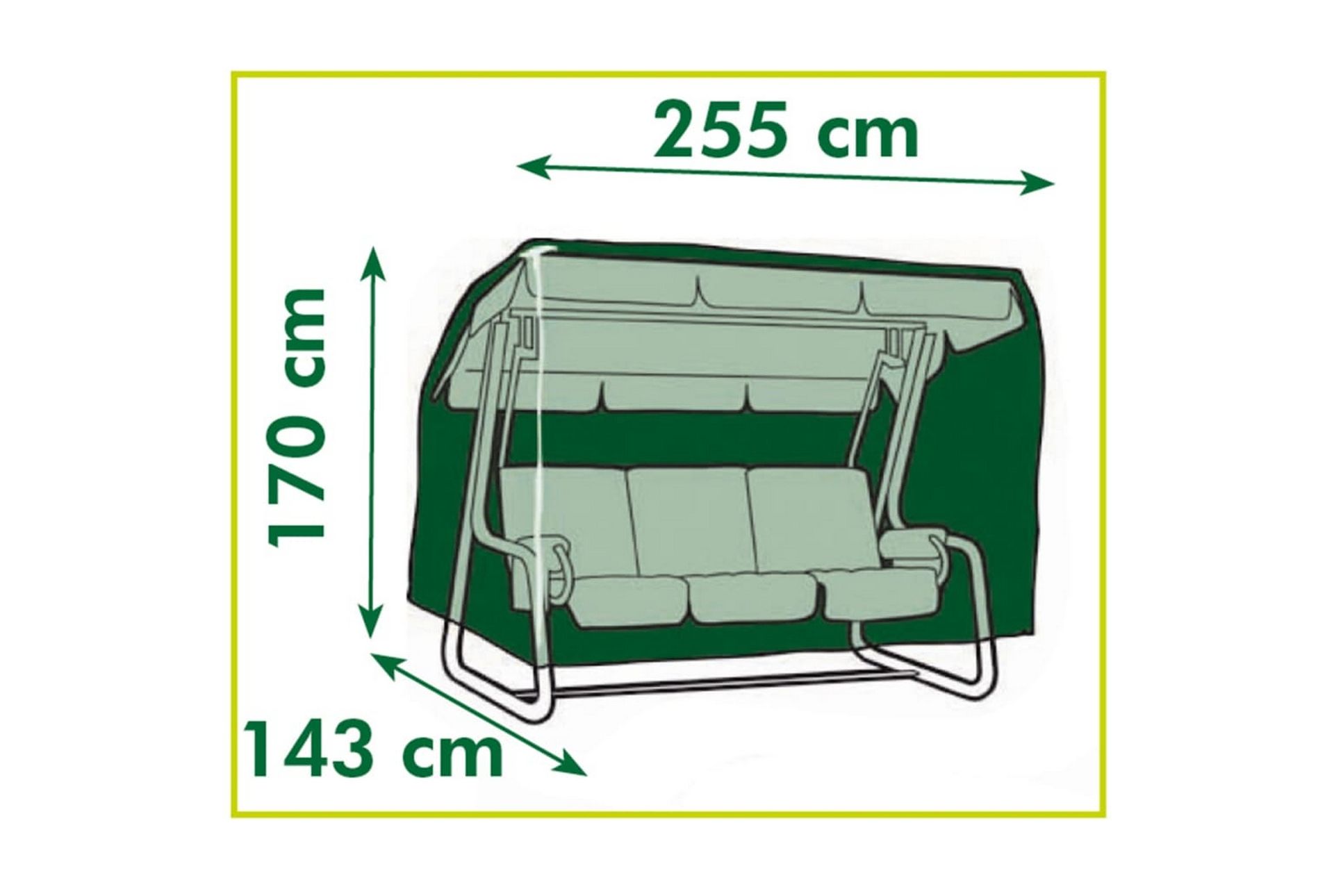 Nature Hagemøbeltrekk for verandahusker 255x170x143 cm - Hagemøbler - Puteoppbevaring & møbelbeskyttelse - Hammockbeskyttelse