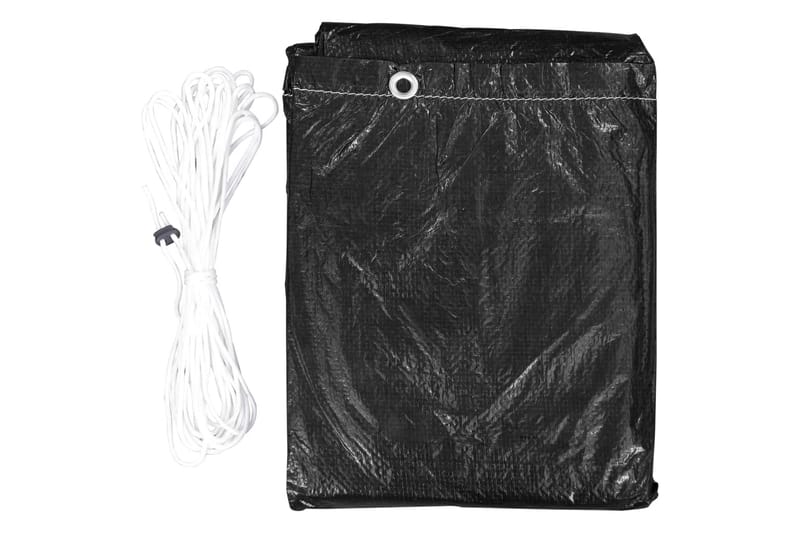 Trekk til huskebenk 10 maljer 2 glidelåser 255x145x170 cm - Svart - Hagemøbler - Puteoppbevaring & møbelbeskyttelse - Hammockbeskyttelse