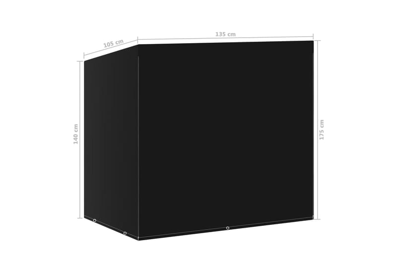 Trekk til huskebenk 6 maljer 135x105x175 cm - Svart - Hagemøbler - Puteoppbevaring & møbelbeskyttelse - Hammockbeskyttelse
