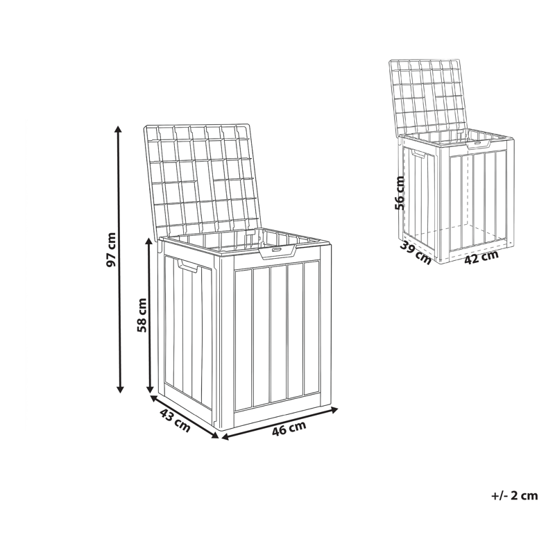 Oppbevaringsboks utendørs Medellin 43x46 cm - Beige - Hagemøbler - Puteoppbevaring & møbelbeskyttelse - Putebokser & Putekasser