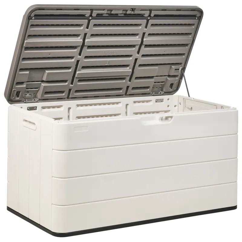 Oppbevaringsboks utendørs Milies 60x116 cm, Hvit/Grå