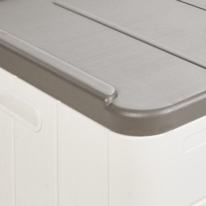 Oppbevaringsboks utendørs Milies 60x116 cm - Hvit/Grå - Hagemøbler - Puteoppbevaring & møbelbeskyttelse - Putebokser & Putekasser