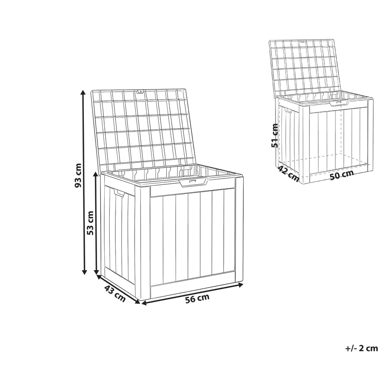 Oppbevaringsboks utendørs Recife 43x56 cm - Beige - Hagemøbler - Puteoppbevaring & møbelbeskyttelse - Putebokser & Putekasser