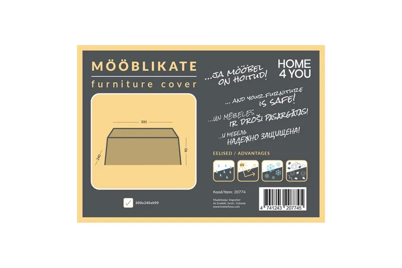 300x240x90 cm Møbelbeskyttelse Værbestandig - Hagemøbler - Puteoppbevaring & møbelbeskyttelse - Overtrekk hagemøbler