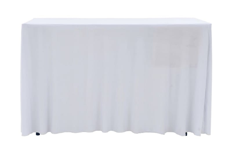 Elastisk bordduk med skjørt 2 stk 120x60,5x74 cm hvit - Overtrekk hagemøbler