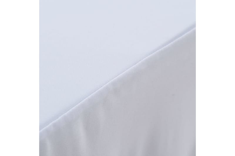 Elastisk bordduk med skjørt 2 stk 120x60,5x74 cm hvit - Hagemøbler - Puteoppbevaring & møbelbeskyttelse - Overtrekk hagemøbler