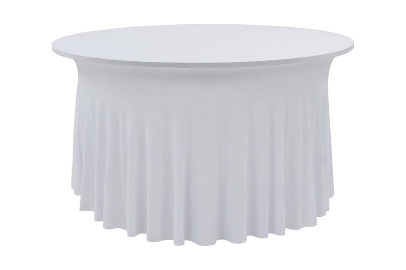 Elastisk bordduk med skjørt 2 stk 150x74 cm hvit - Overtrekk hagemøbler