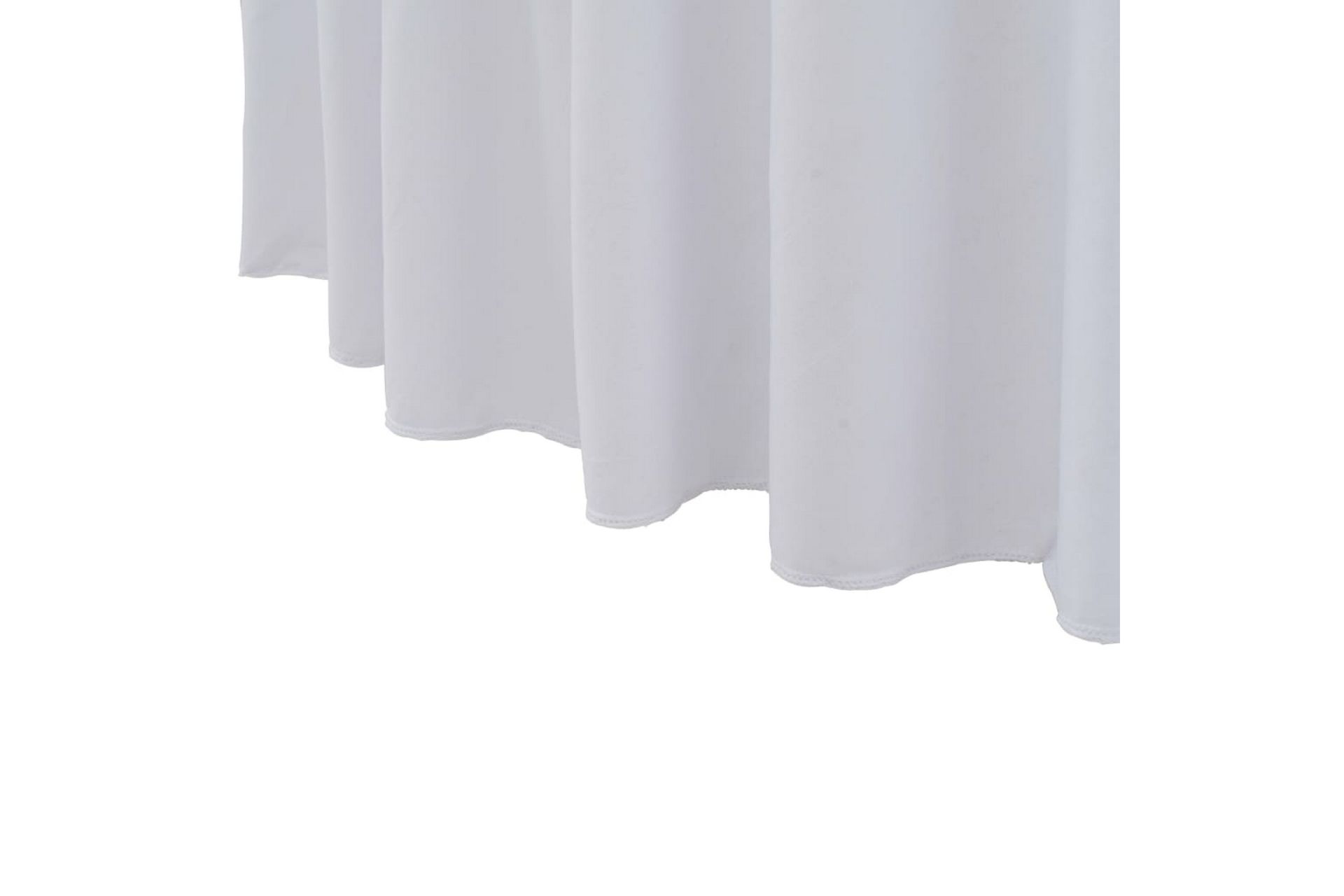 Elastisk bordduk med skjørt 2 stk 150x74 cm hvit - Hagemøbler - Puteoppbevaring & møbelbeskyttelse - Overtrekk hagemøbler