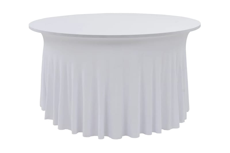 Elastisk bordduk med skjørt 2 stk 180x74 cm hvit - Hagemøbler - Puteoppbevaring & møbelbeskyttelse - Overtrekk hagemøbler