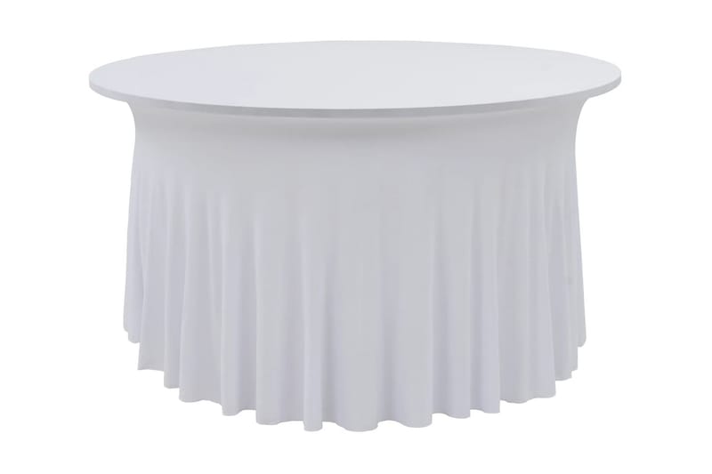 Elastisk bordduk med skjørt 2 stk 180x74 cm hvit - Overtrekk hagemøbler