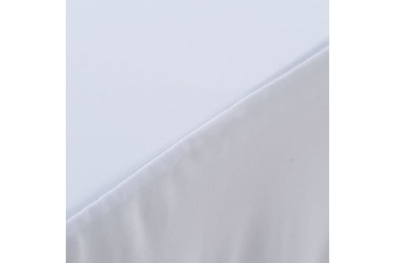 Elastisk bordduk med skjørt 2 stk 183x76x74 cm hvit - Overtrekk hagemøbler