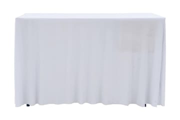 Elastisk bordduk med skjørt 2 stk 243x76x74 cm hvit - Hagemøbler - Puteoppbevaring & møbelbeskyttelse - Overtrekk hagemøbler