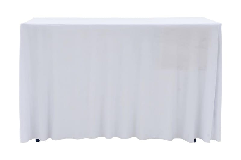 Elastisk bordduk med skjørt 2 stk 243x76x74 cm hvit - Hagemøbler - Puteoppbevaring & møbelbeskyttelse - Overtrekk hagemøbler