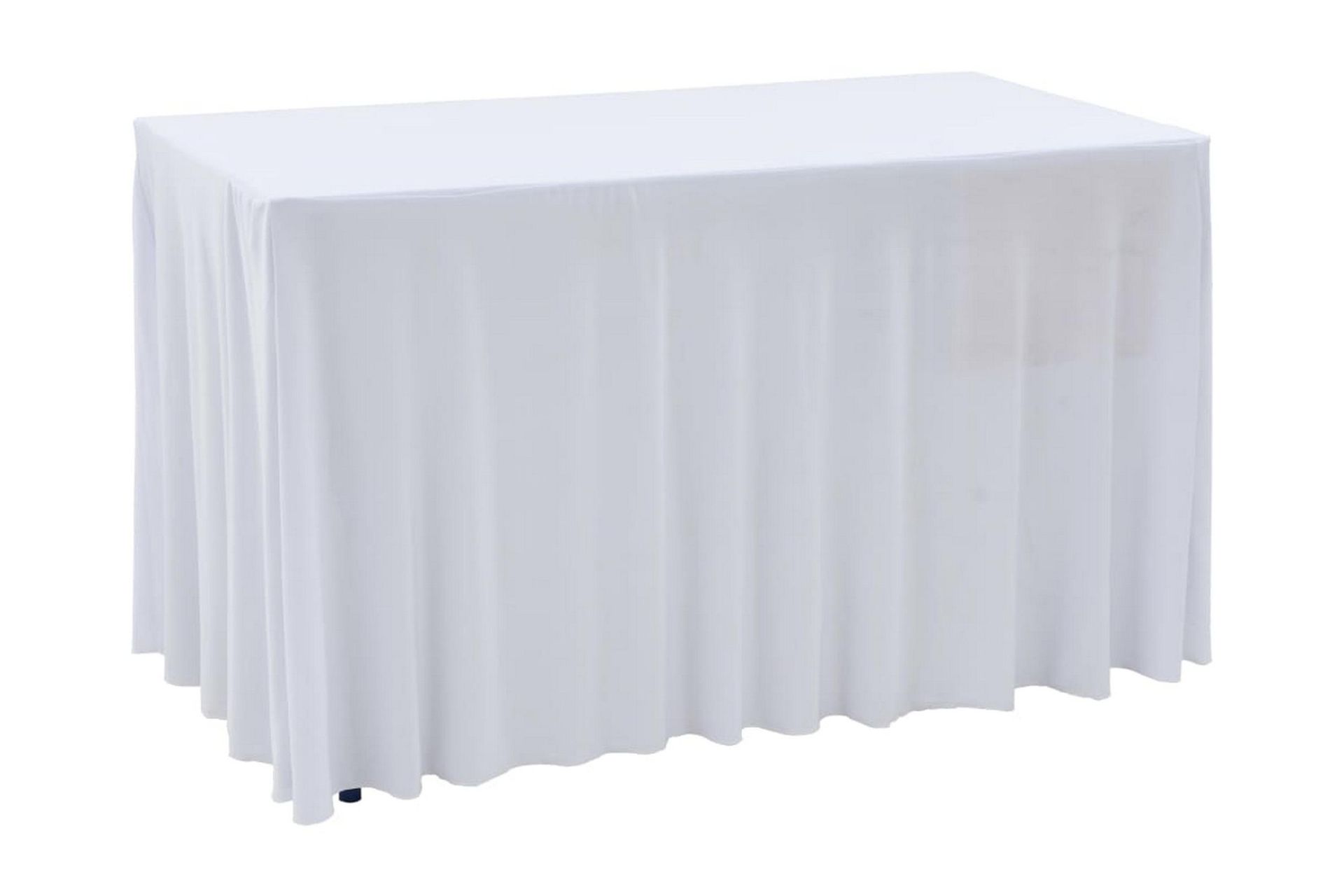 Elastisk bordduk med skjørt 2 stk 243x76x74 cm hvit - Hagemøbler - Puteoppbevaring & møbelbeskyttelse - Overtrekk hagemøbler