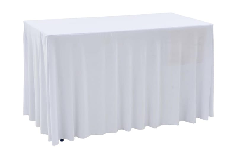 Elastisk bordduk med skjørt 2 stk 243x76x74 cm hvit - Hagemøbler - Puteoppbevaring & møbelbeskyttelse - Overtrekk hagemøbler