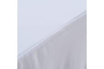Elastisk bordduk med skjørt 2 stk 243x76x74 cm hvit - Hagemøbler - Puteoppbevaring & møbelbeskyttelse - Overtrekk hagemøbler