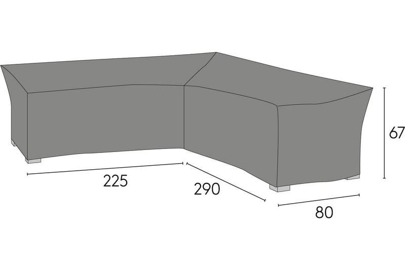 Eskilstuna Møbelbeskyttelse 80x290 cm Grå - Hillerstorp - Hagemøbler - Puteoppbevaring & møbelbeskyttelse - Overtrekk hagemøbler