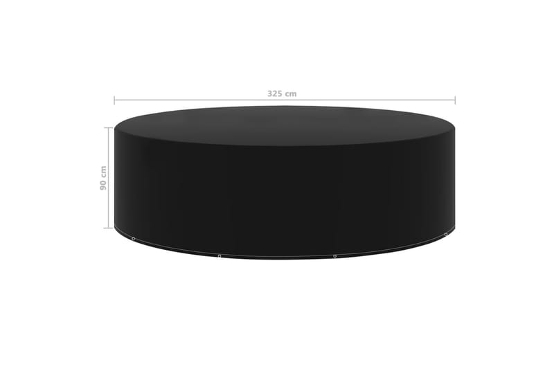 Hagemøbeltrekk 10 maljer 325x90 cm - Svart - Hagemøbler - Puteoppbevaring & møbelbeskyttelse - Overtrekk hagemøbler