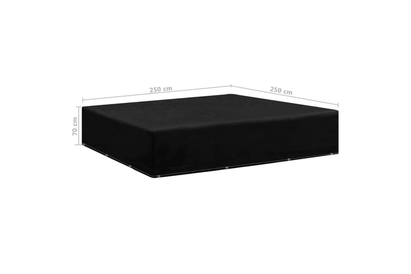 Hagemøbeltrekk 12 maljer 250x250x70 cm - Svart - Hagemøbler - Puteoppbevaring & møbelbeskyttelse - Overtrekk hagemøbler