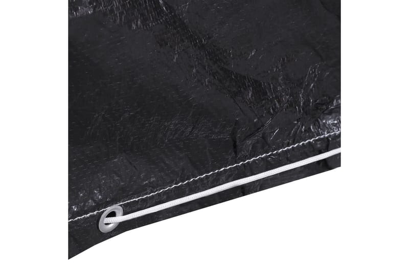 Hagemøbeltrekk 2 stk 10 maljer 205x90 cm - Svart - Hagemøbler - Puteoppbevaring & møbelbeskyttelse - Overtrekk hagemøbler