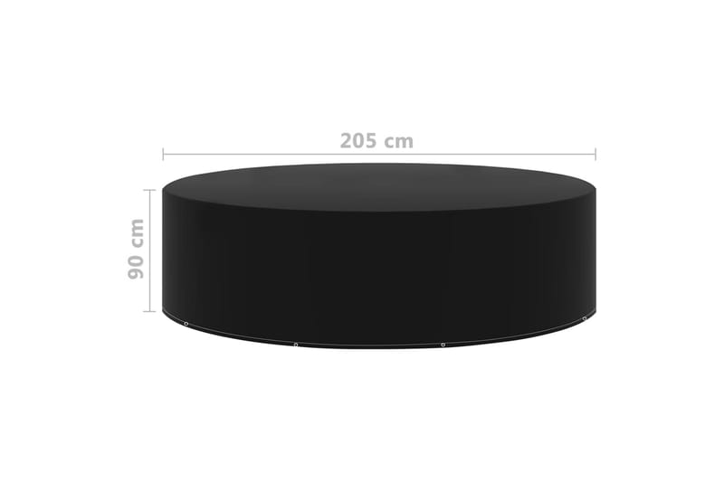 Hagemøbeltrekk 2 stk 10 maljer 205x90 cm - Svart - Hagemøbler - Puteoppbevaring & møbelbeskyttelse - Overtrekk hagemøbler