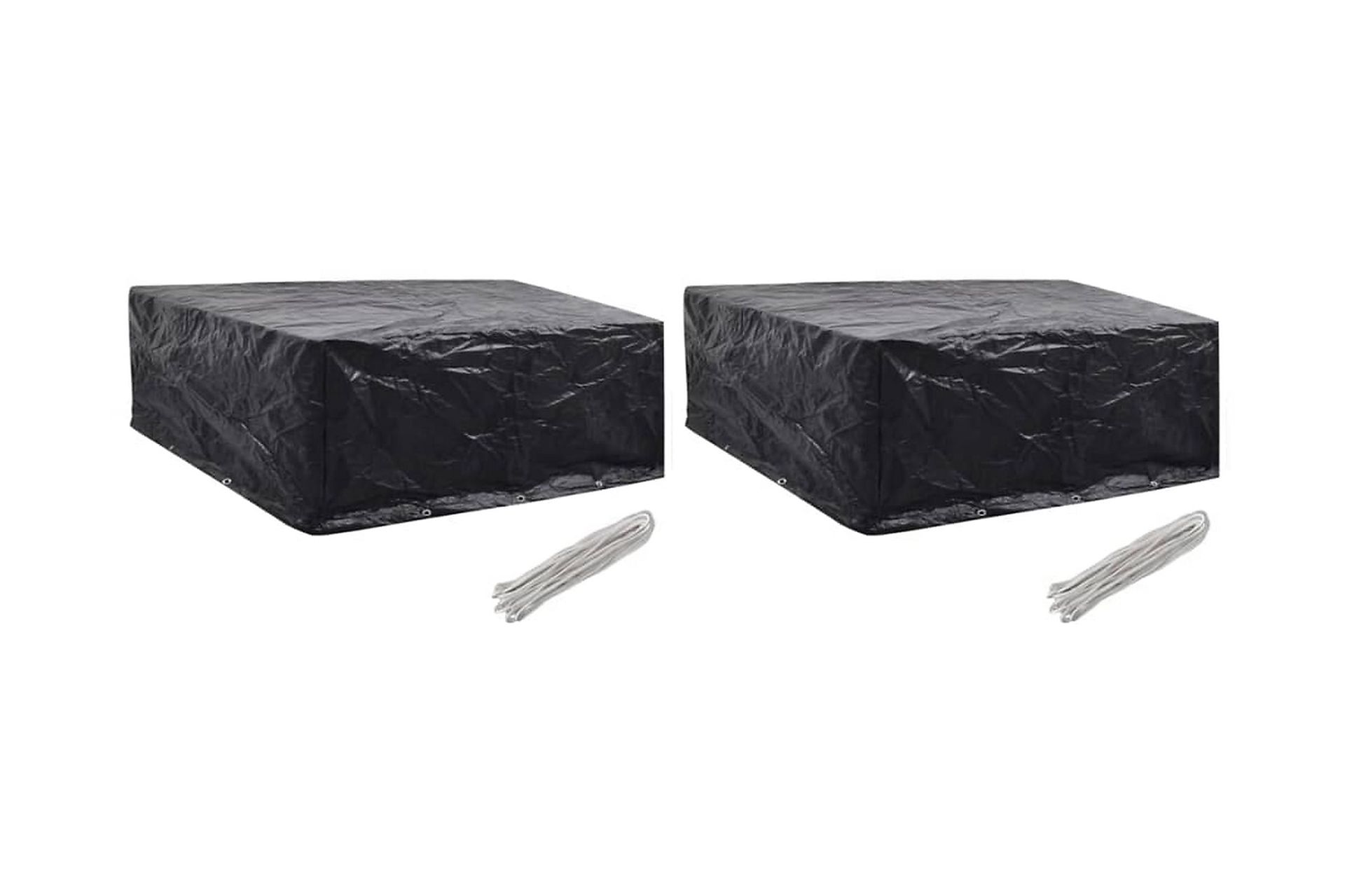 Hagemøbeltrekk 2 stk 10 maljer 260x260x90 cm - Svart - Hagemøbler - Puteoppbevaring & møbelbeskyttelse - Overtrekk hagemøbler