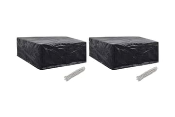 Hagemøbeltrekk 2 stk 10 maljer 260x260x90 cm - Svart - Hagemøbler - Puteoppbevaring & møbelbeskyttelse - Overtrekk hagemøbler